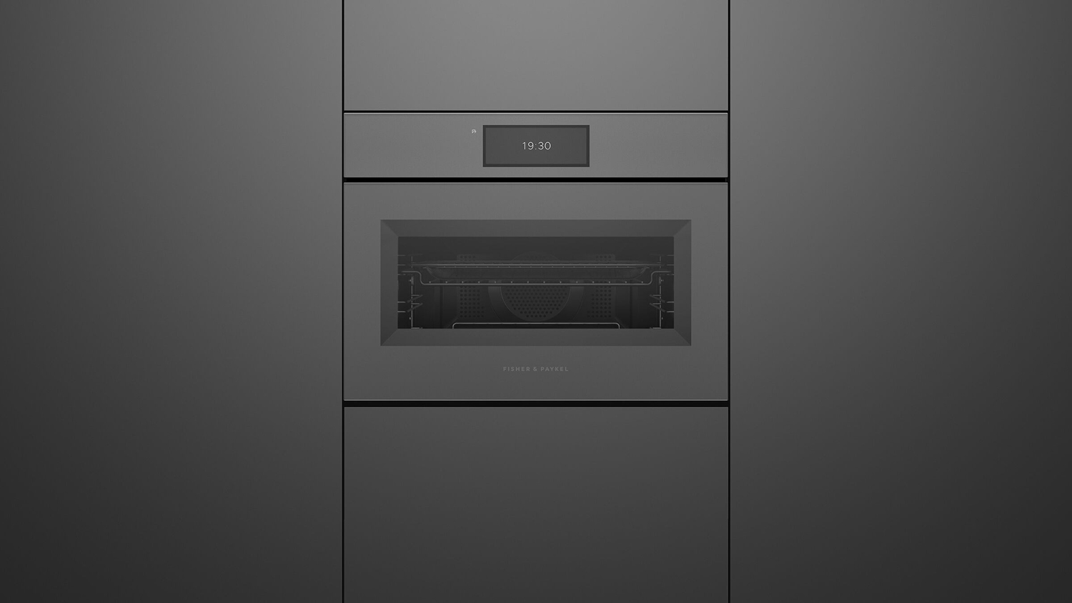 Fisher & Paykel Series 11 60cm Built-In Smart Compact Combi-Microwave Oven - Grey Glass (OM60NMUNG5/Minimal)