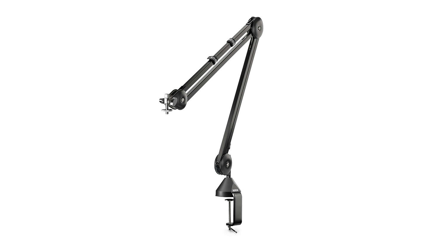 A RODE PSA1 Studio Boom Arm in a sleek black colour