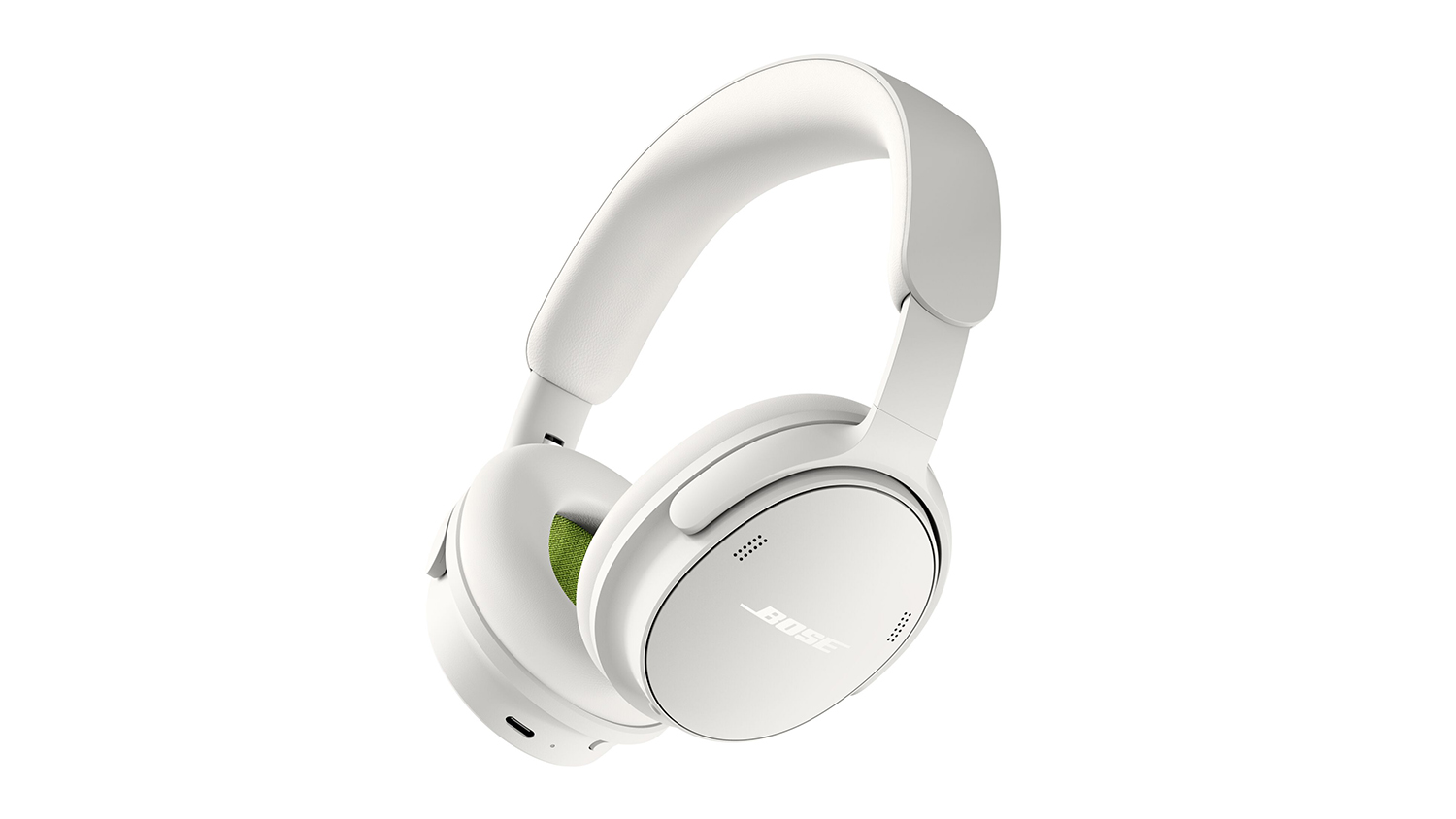 A Bose QuietComfort (2nd Gen) Active Noise Cancelling Wireless Over-Ear Headphones in White Smoke finish