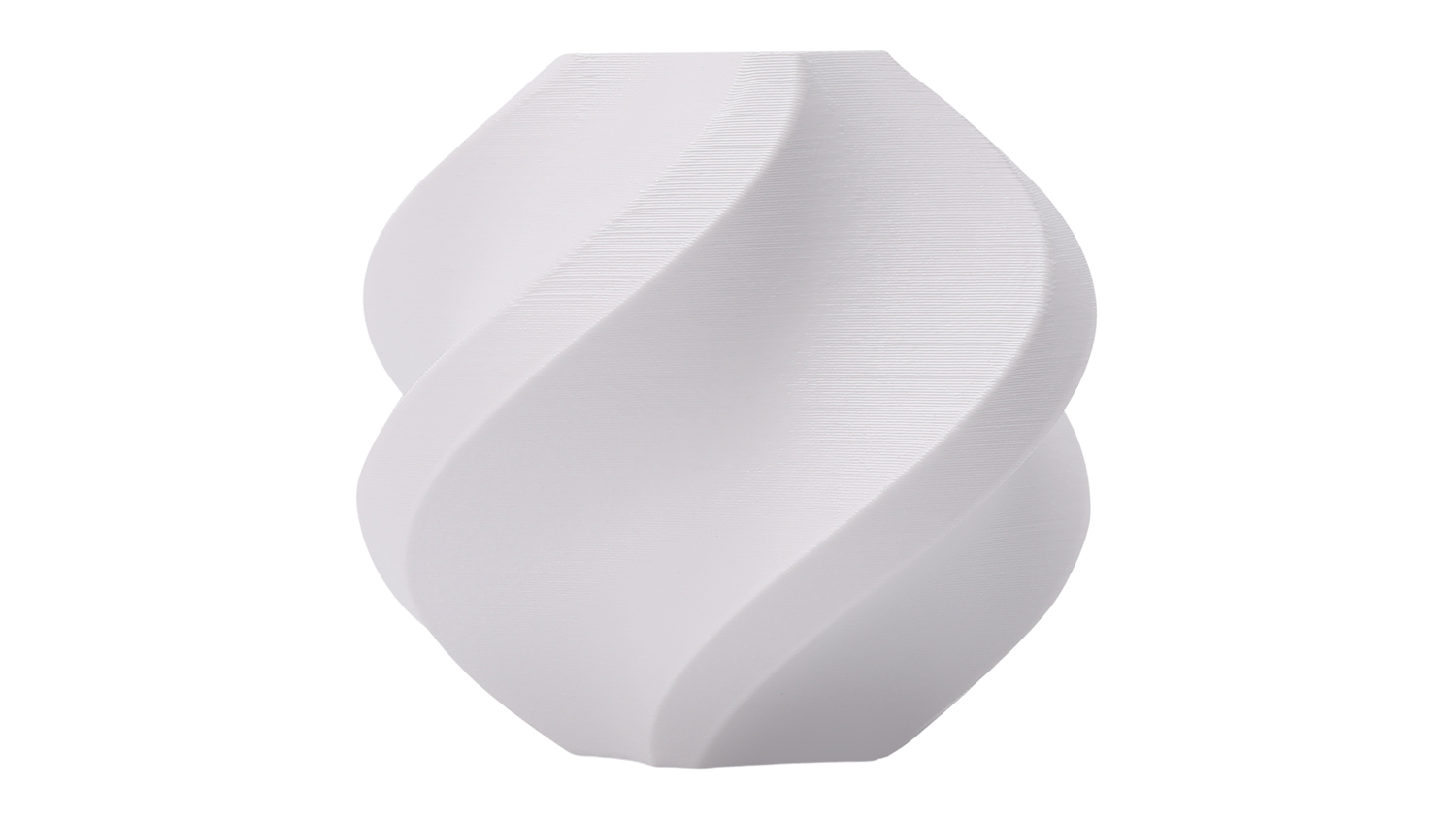 3D printed spiral vase made using the white Bambu Lab PETG HF filament