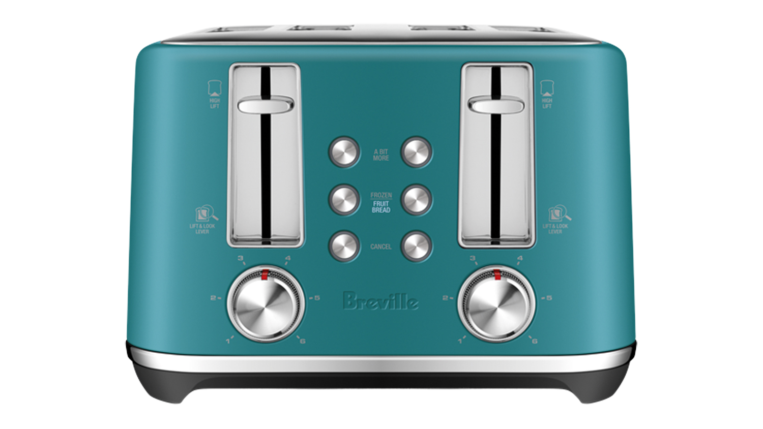 A front view of the Breville the TempPro 4 Slice Toaster