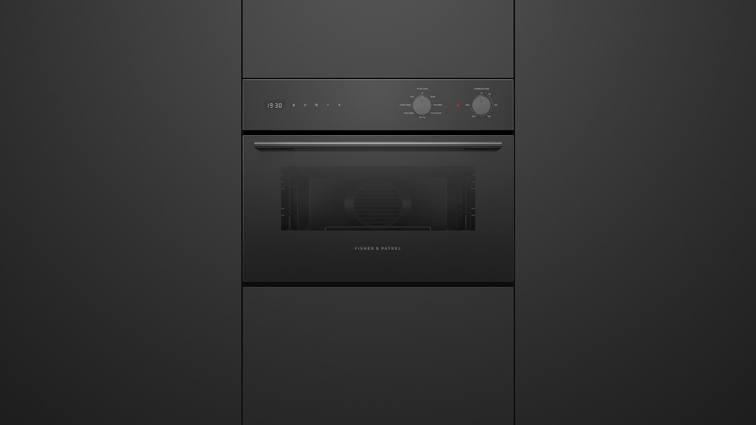 Fisher & Paykel Series 5 60cm Built-In Compact Oven - Black Glass (OB60NBC7B5/Contemporary)
