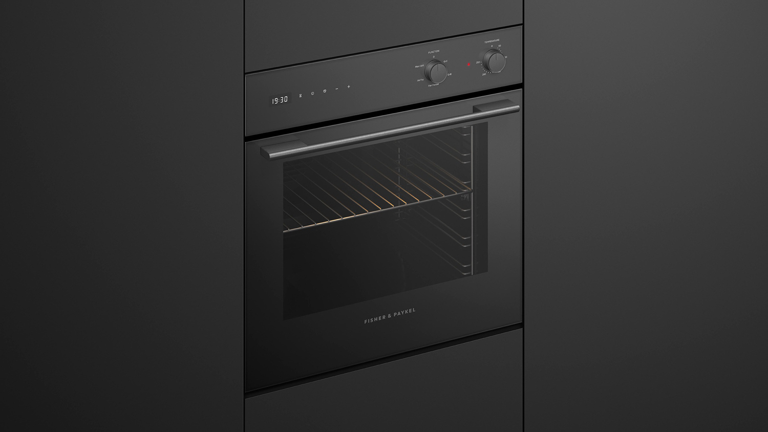 Fisher & Paykel Series 5 60cm Built-In Oven - Black Glass (OB60SBC6B5/Contemporary/6 Function)