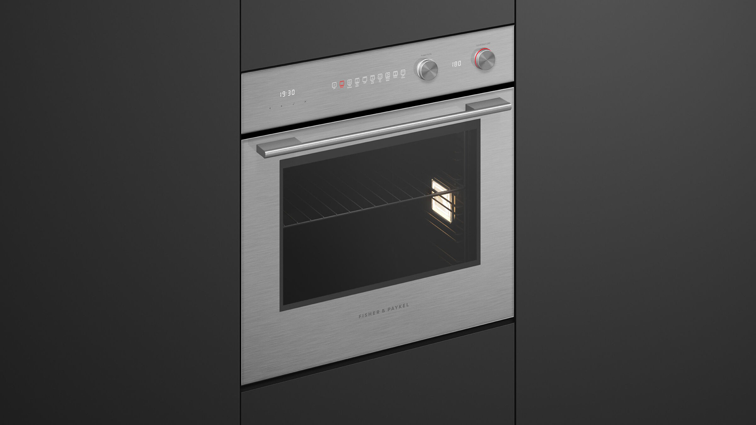 Fisher & Paykel Series 5 60cm Built-In Oven - Brushed Silver Glass (OB60SBCPGX5/Contemporary/Pyrolytic)