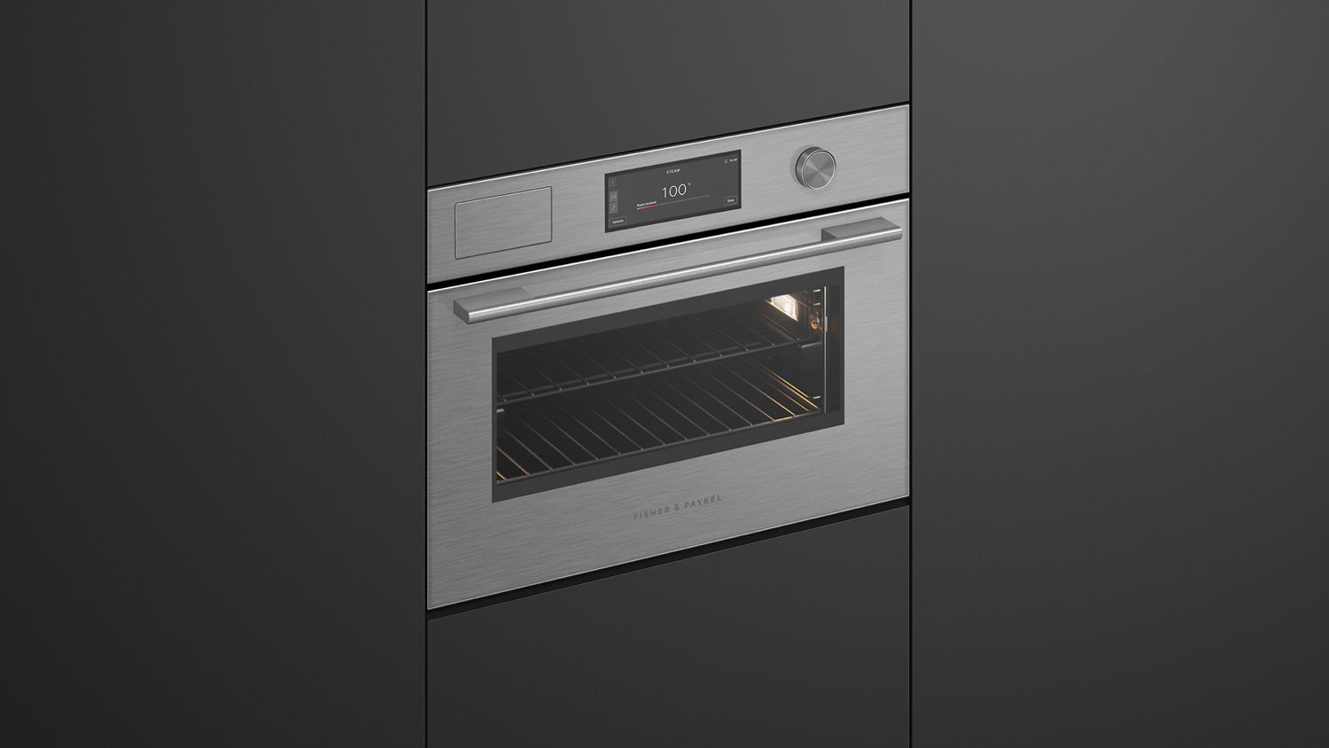 Fisher & Paykel Series 9 60cm Built-In Compact Smart Steam Oven - Brushed Silver Glass (OS60NACVUDX5/Contemporary)