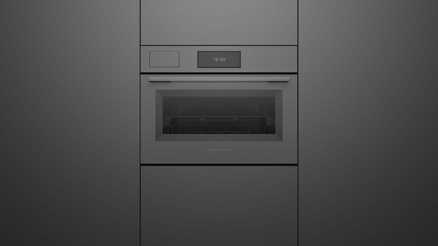 Fisher & Paykel Series 9 60cm Built-In Compact Smart Steam Oven - Grey Glass
