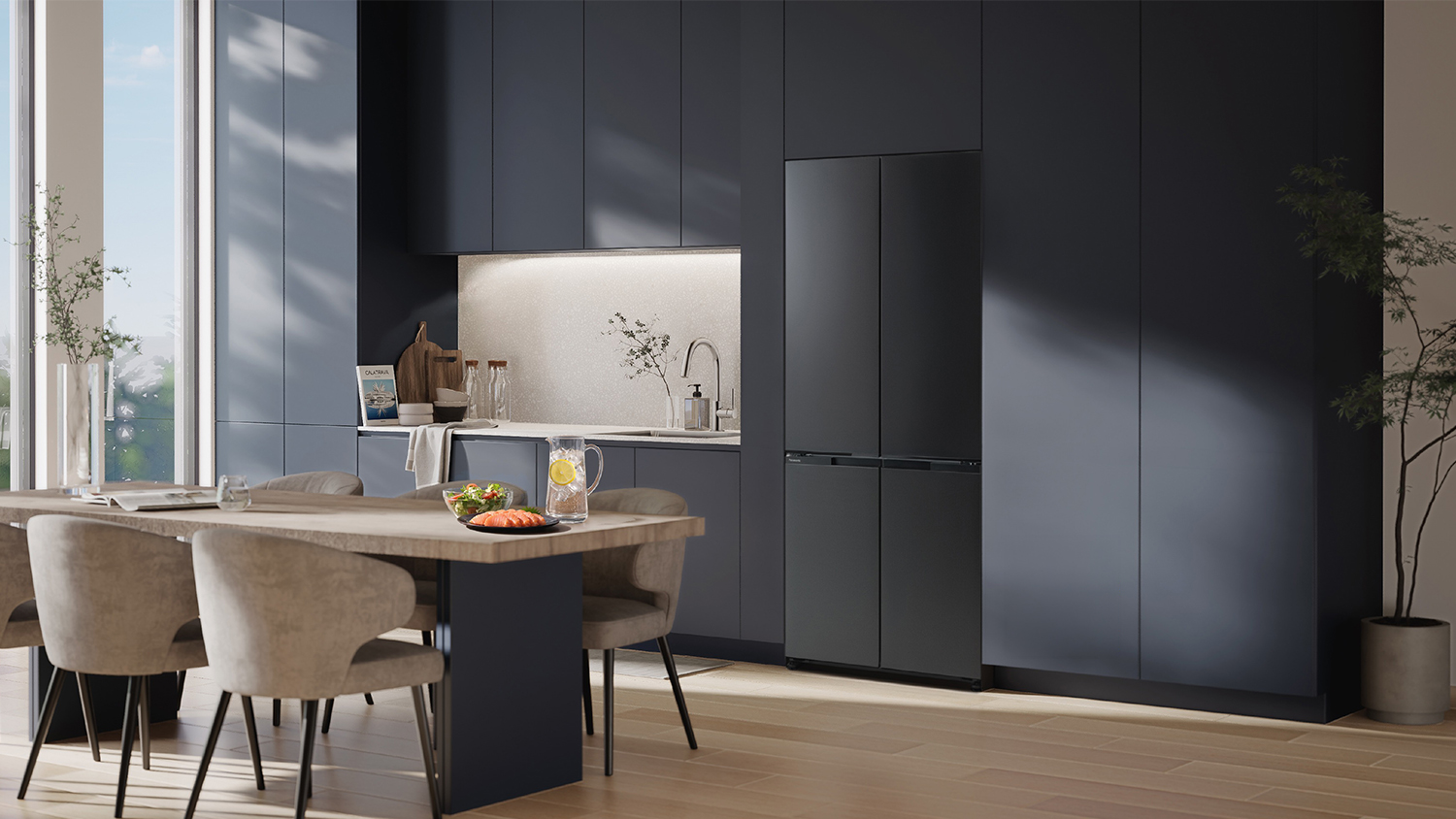 Panasonic XZ Series 482L Quad Door Fridge Freezer - Black (NR-XZ550HWKA/STYLE+ Edition)