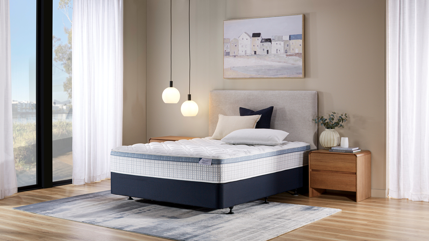 Modern bedroom featuring Posture Classic Medium Super King Mattress by Tattersfield