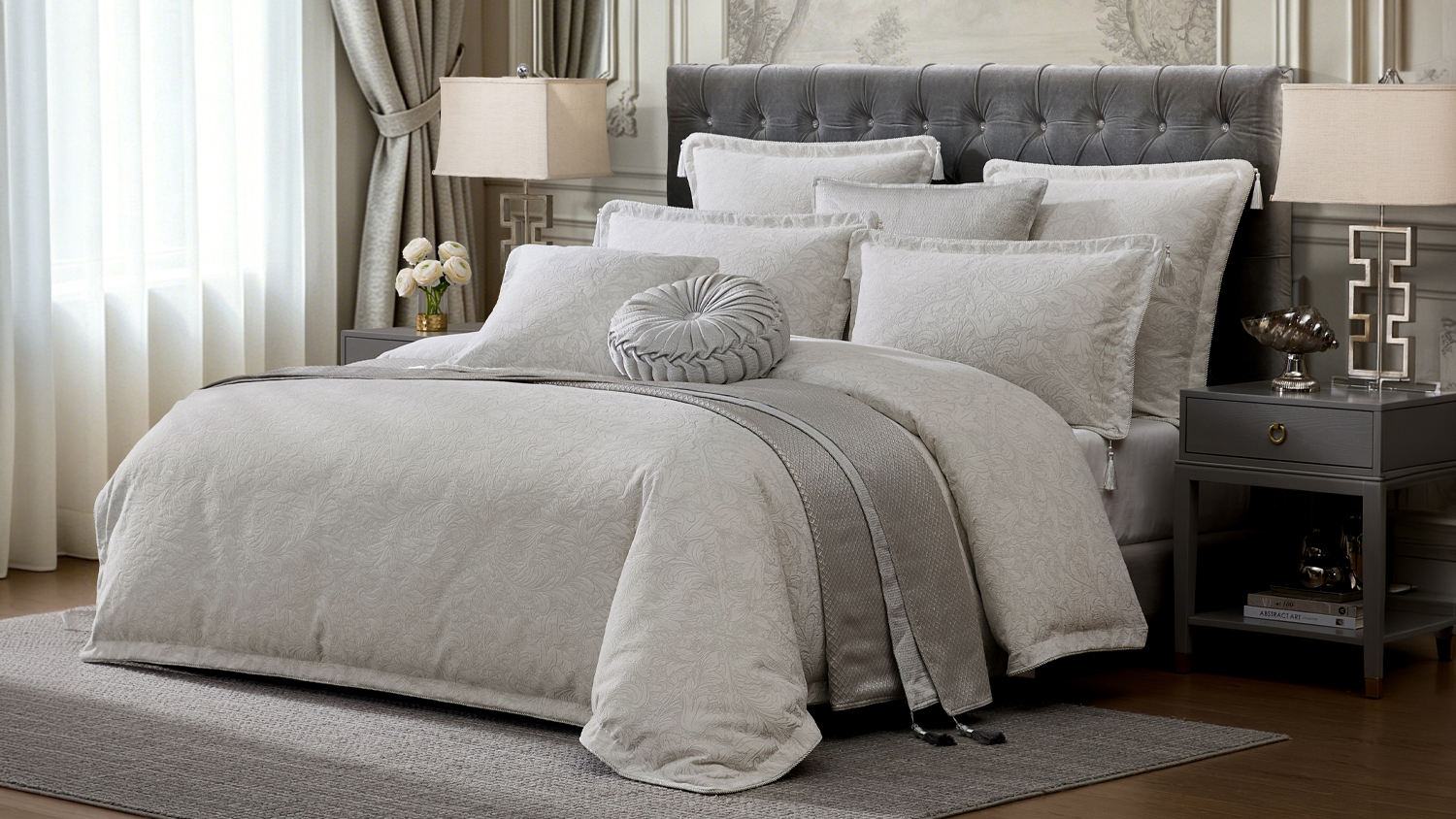 Ornato White Duvet Cover Set by Da Vinci