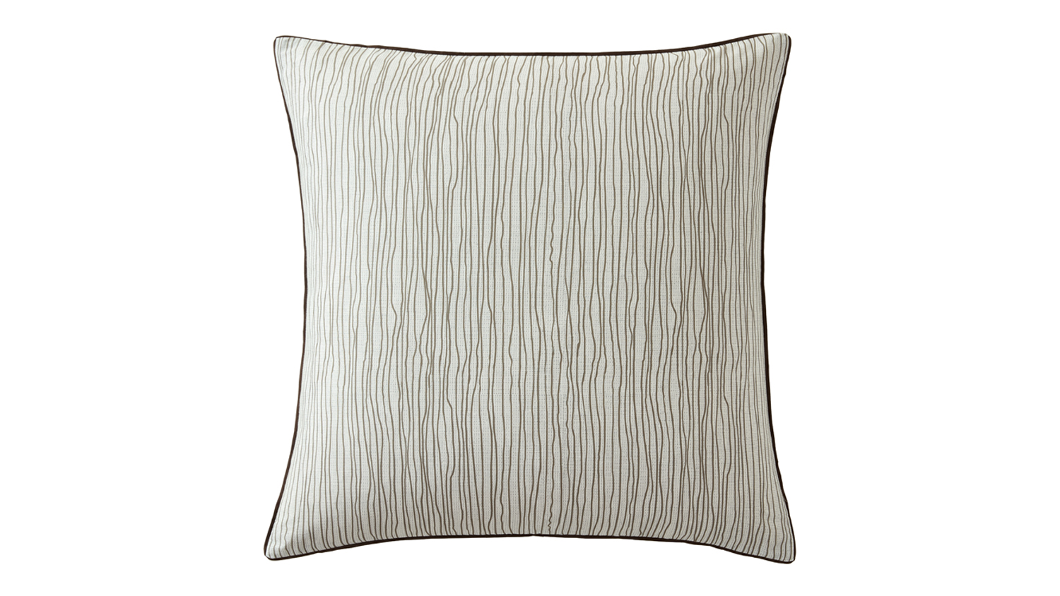 Logan & Mason Kalina Chocolate European Pillowcase featuring fine vertical lines and dark piping
