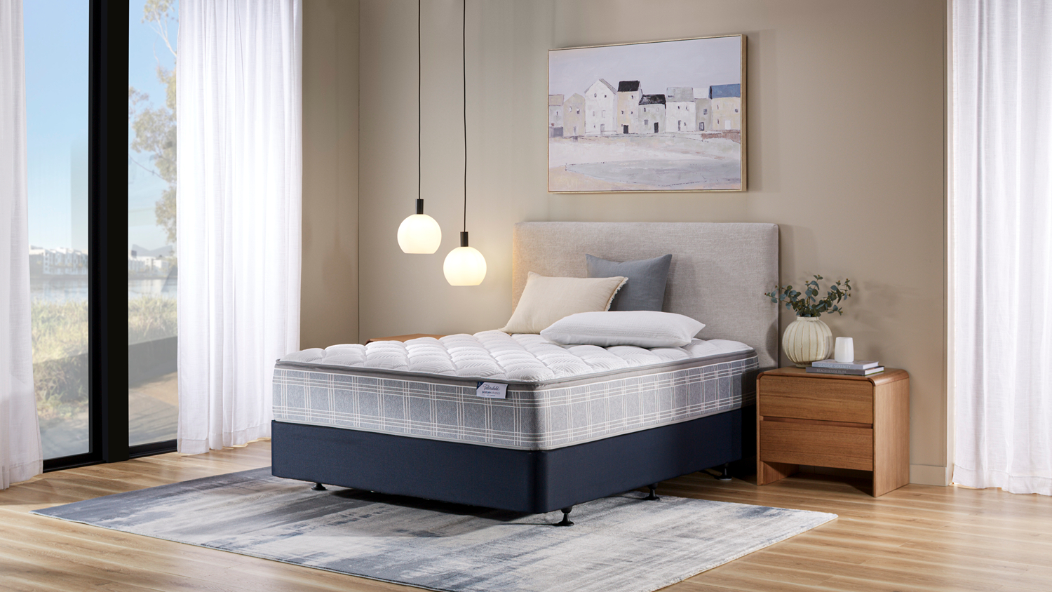 Modern bedroom featuring Posture Advance Soft Super King Mattress by Tattersfield
