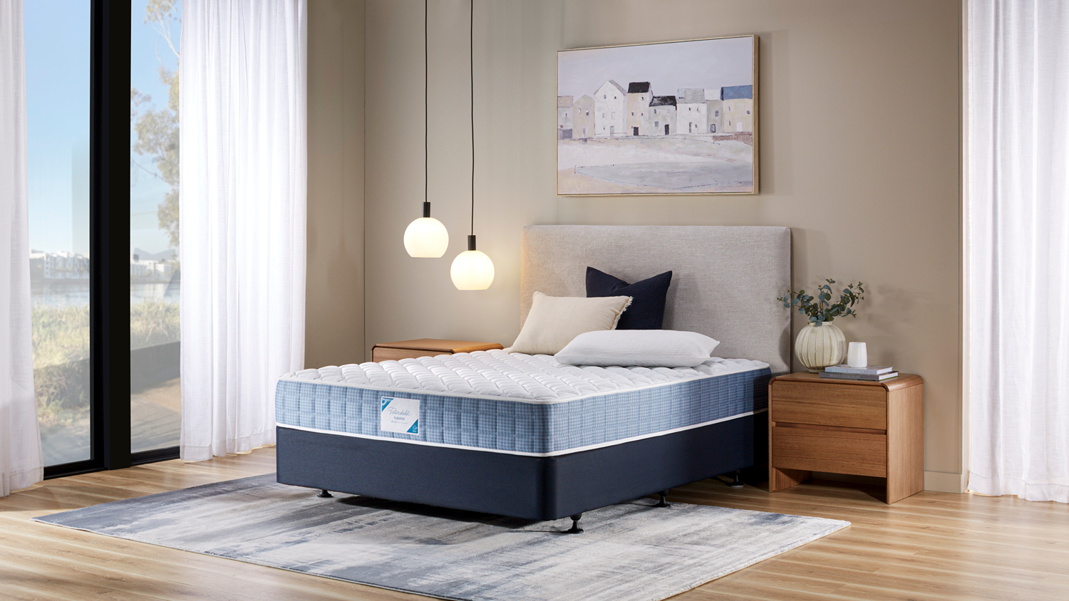 Modern bedroom featuring Habitat Abode Firm Queen Mattress by Tattersfield