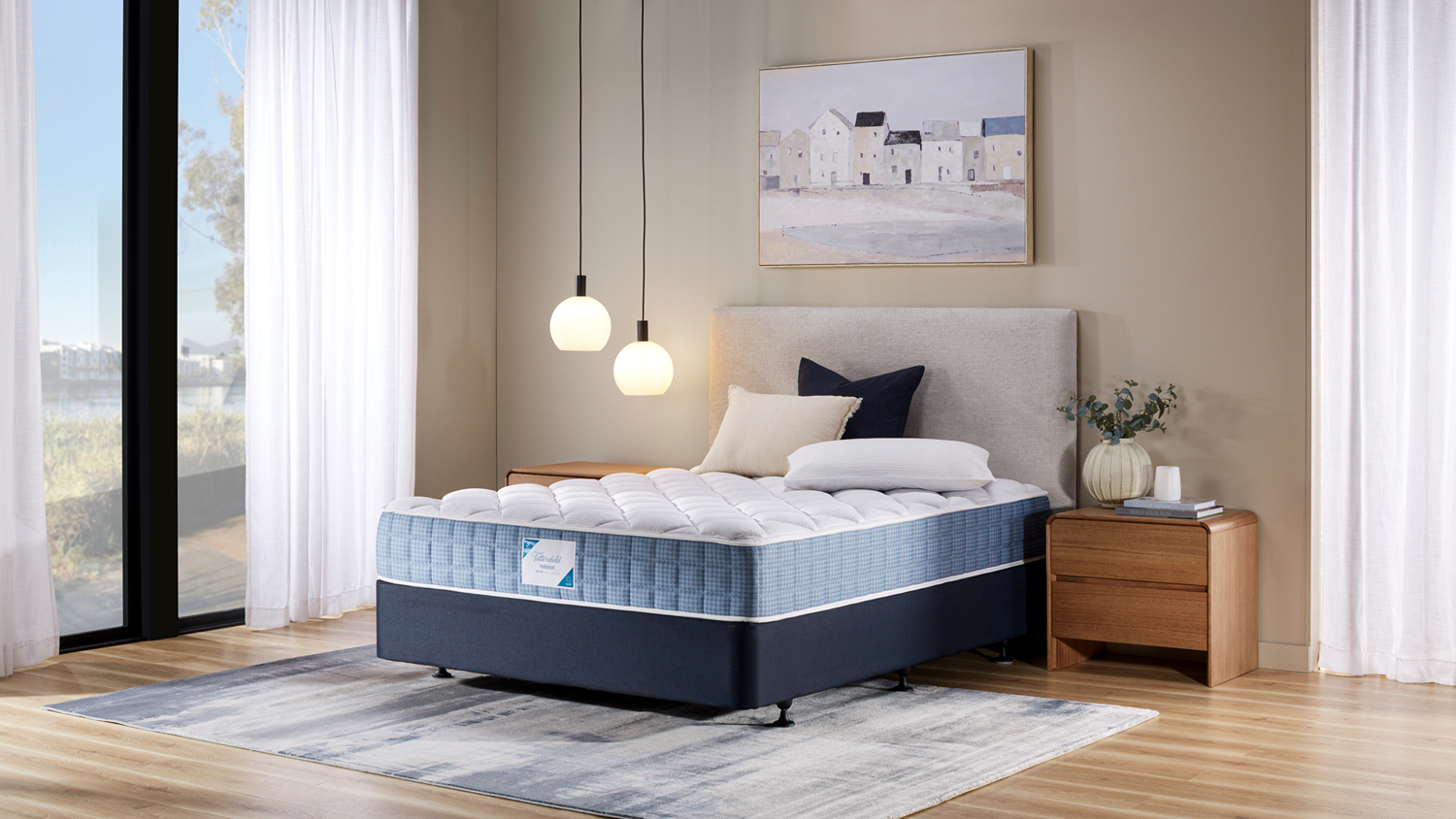 Modern bedroom featuring Habitat Abode Soft Super King Mattress by Tattersfield