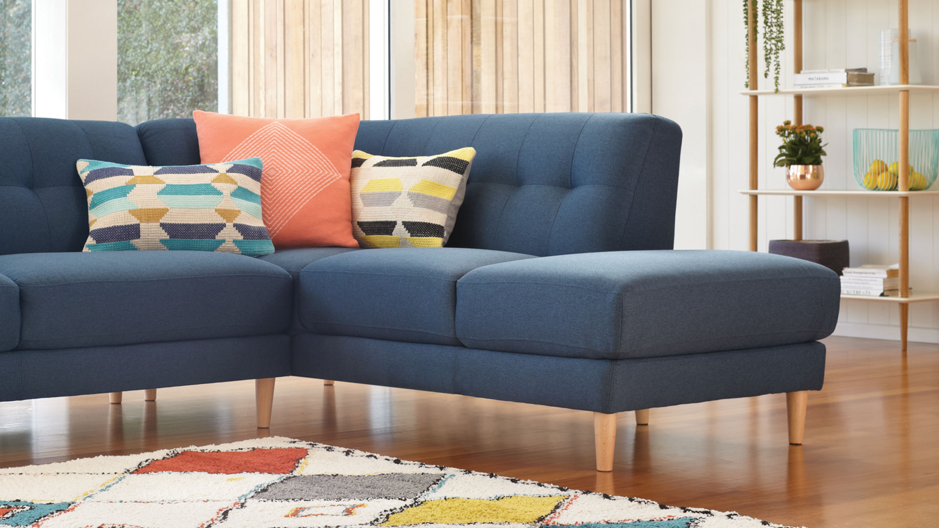 Hogan 3 Seater Fabric Sofa with Chaise Harvey Norman New Zealand