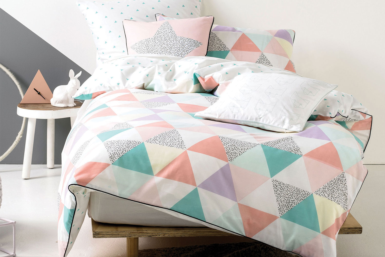 Astrid Pastel Quilted Duvet Cover Set by Squiggles Harvey Norman New Zealand