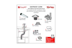Sirius Easy Metal Roof 125-150mm Rangehood Roof Ducting Kit
