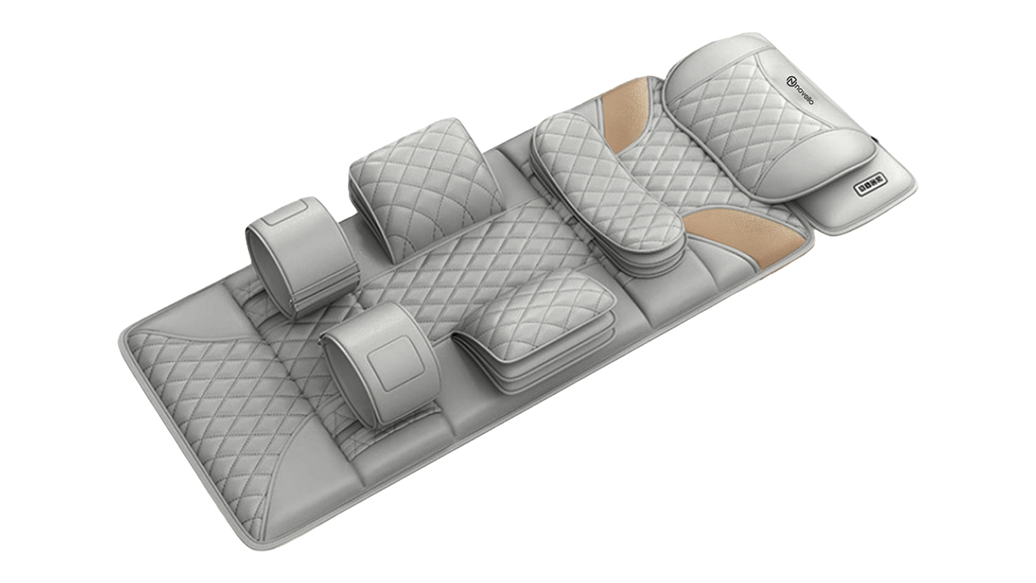 Novello Full-Body Massage Mat with calf band, headrest, back, leg and arm cushion support