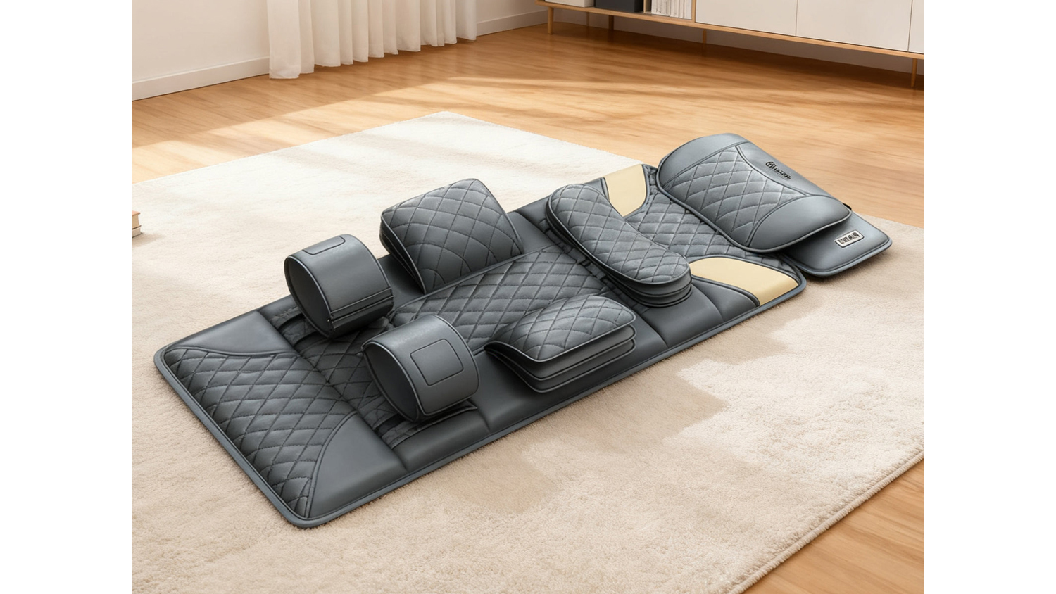 Novello Full-Body Massage Mat with Calf Band, Air Press - Dark Grey