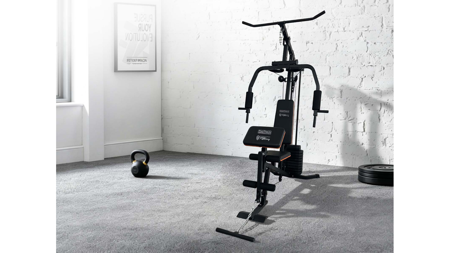 PROTRAIN Multifunctional Home Gym Set with 68kg Weight Stack