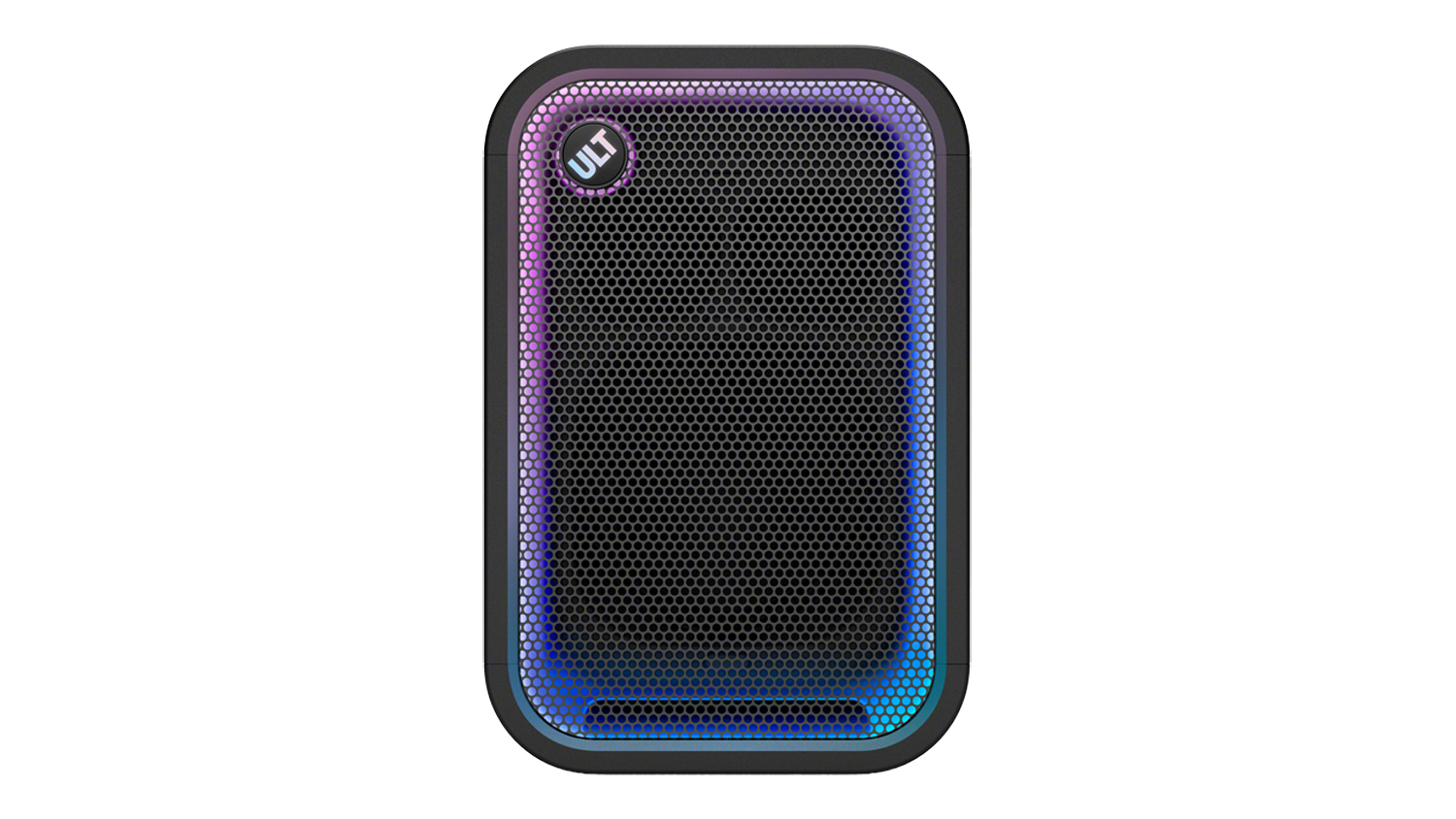 Front view of a Sony ULT TOWER 5 Portable Bluetooth Party Speaker with sleek black finish