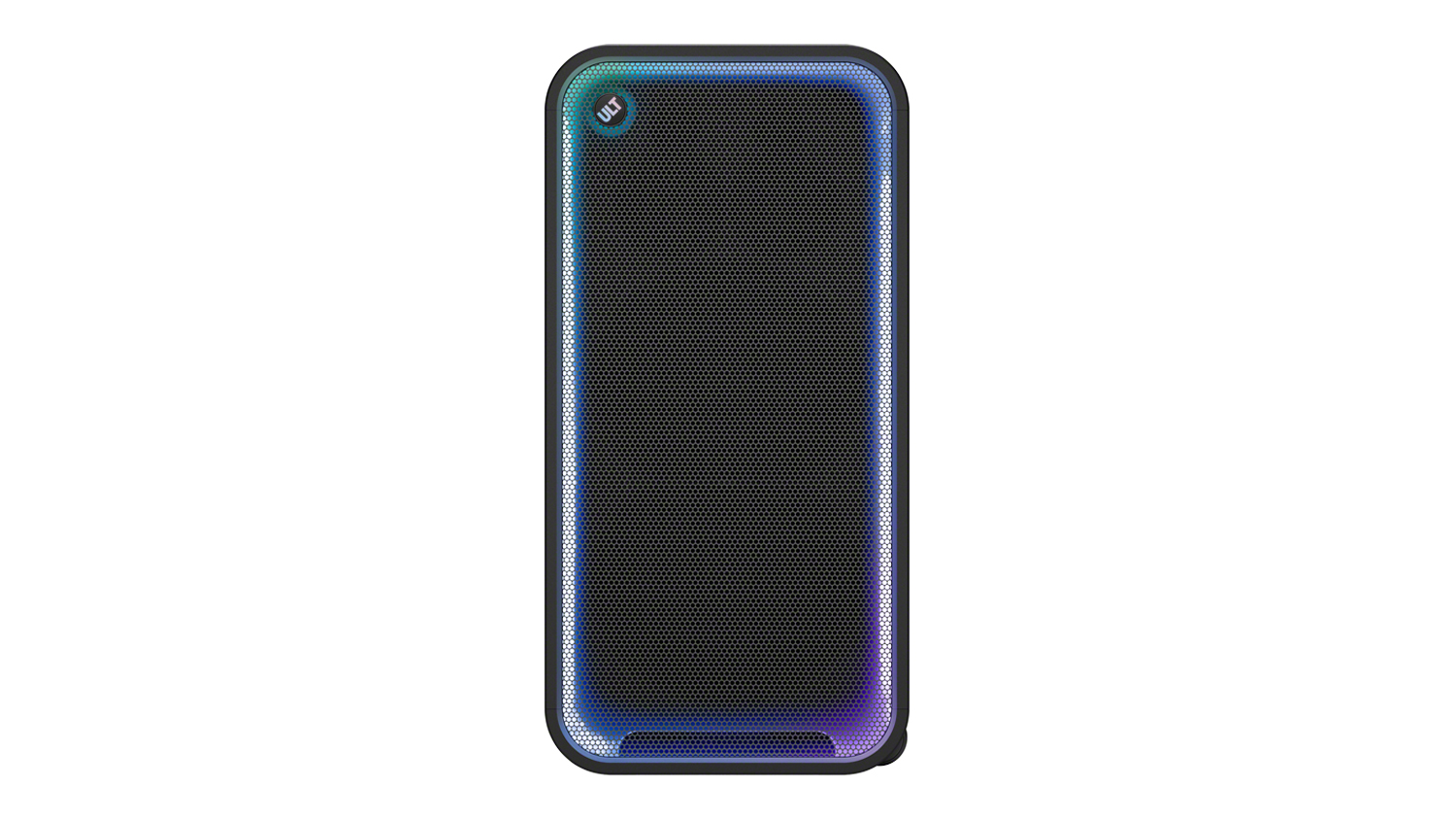 Front view of the Sony ULT TOWER Max Bluetooth Party Speaker, showing its tall black profile