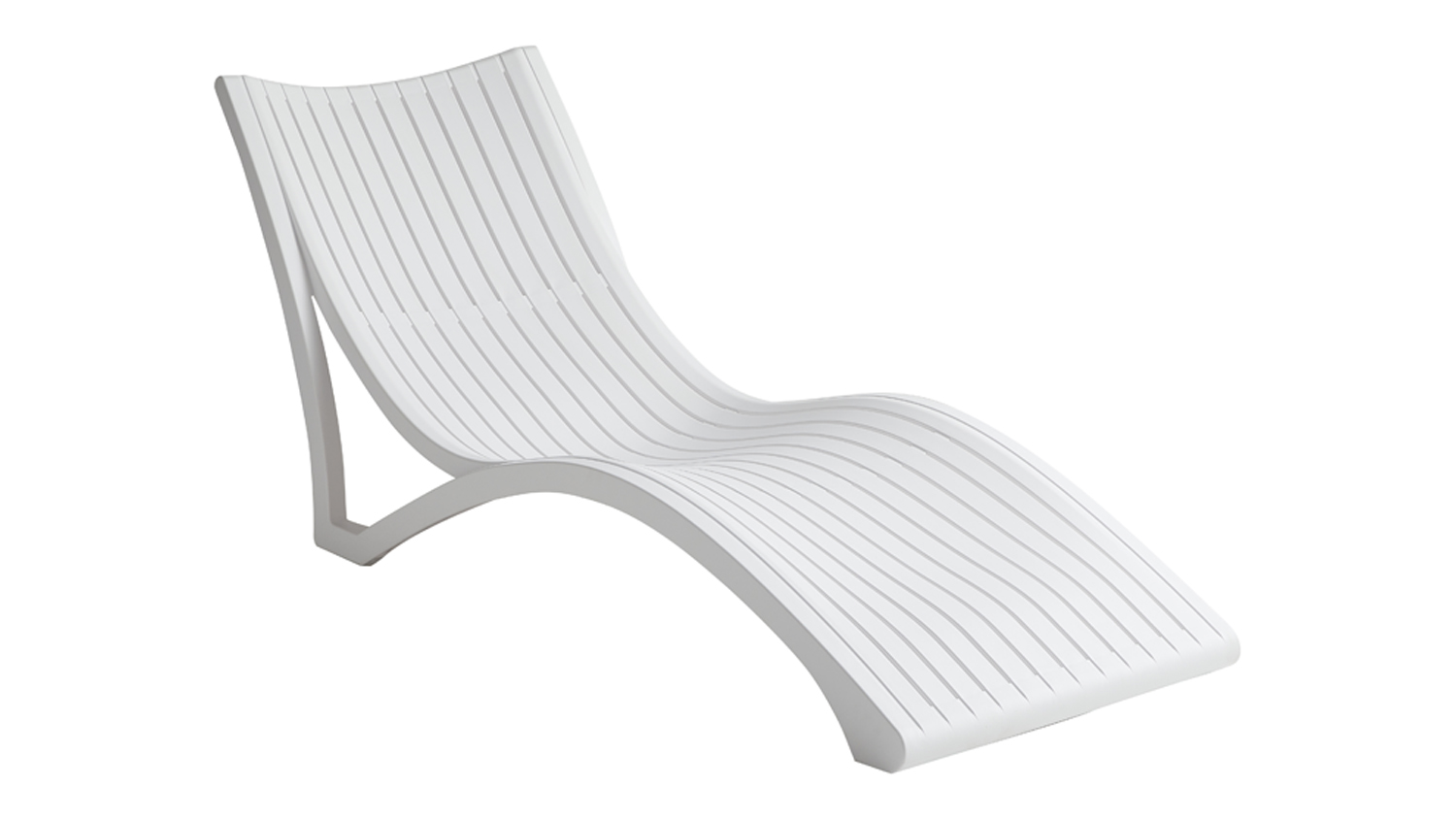 Angled view of a single chair showcasing a sleek white colour