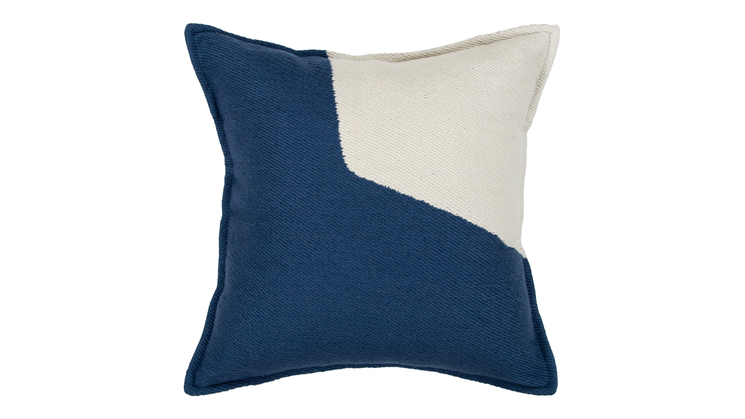Chloe Outdoor Cushion 50x50cm featuring a two-tone denim and ecru colourblock pattern