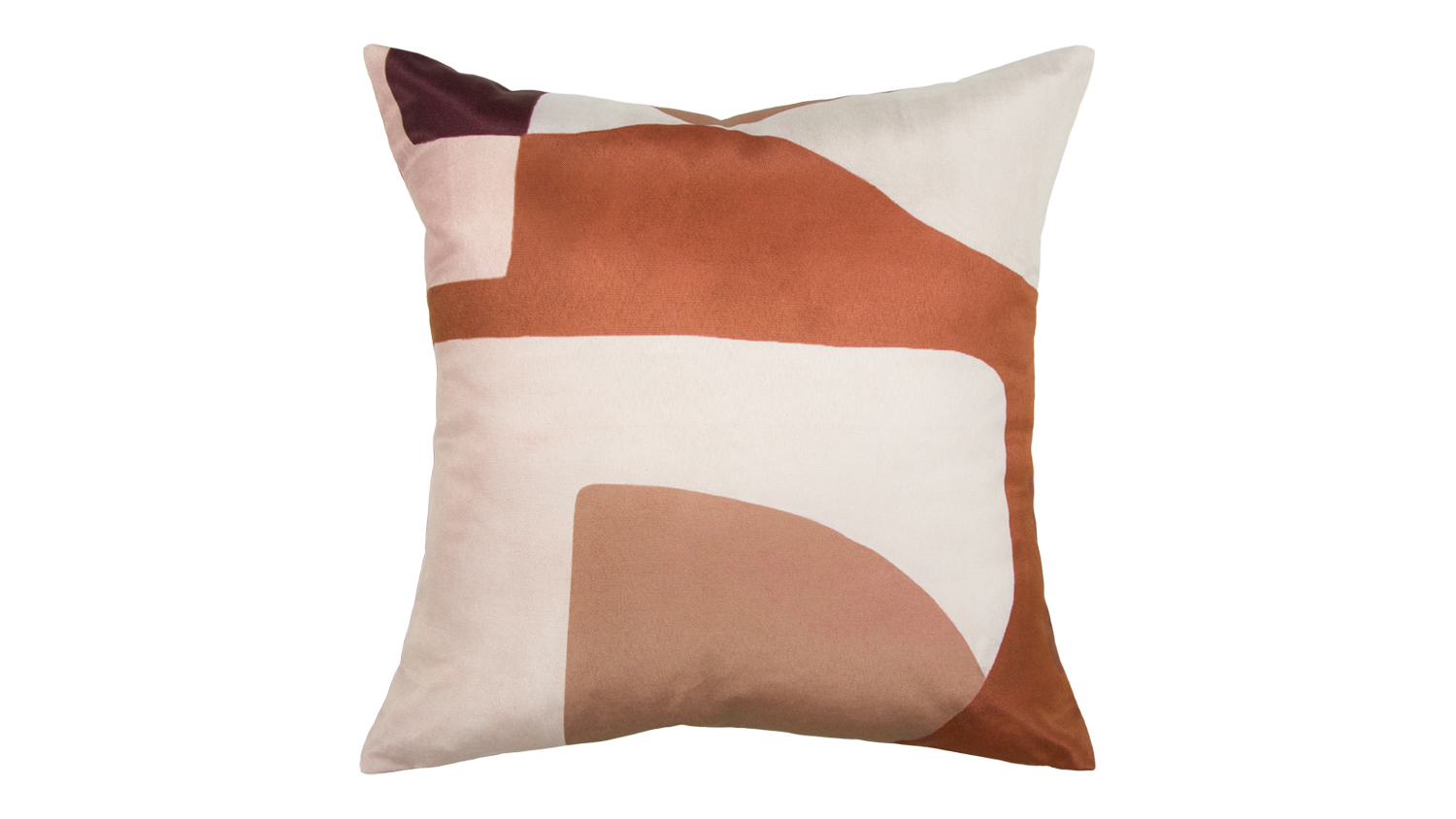 Malaga Outdoor Cushion 50x50cm in Terracotta featuring an abstract geometric block pattern