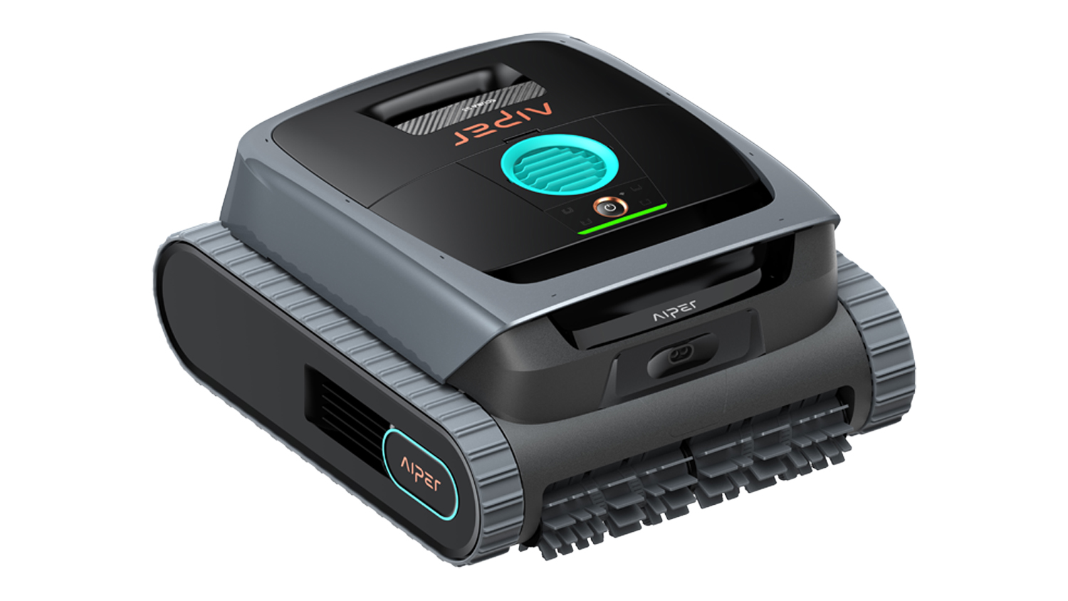 Aiper Scuba S3 robotic pool cleaner displayed from an alternate front-angle view