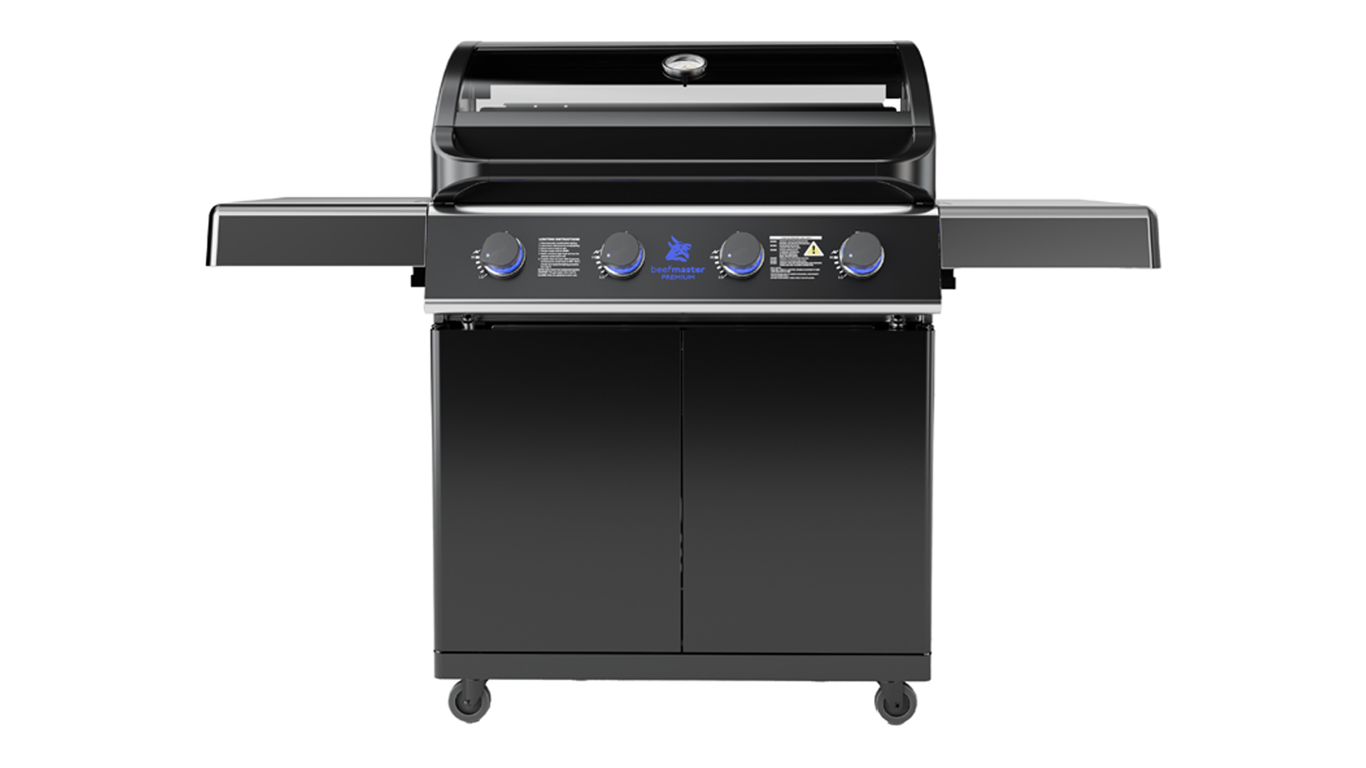 The Beefmaster Premium 4-Burner Gas BBQ in black