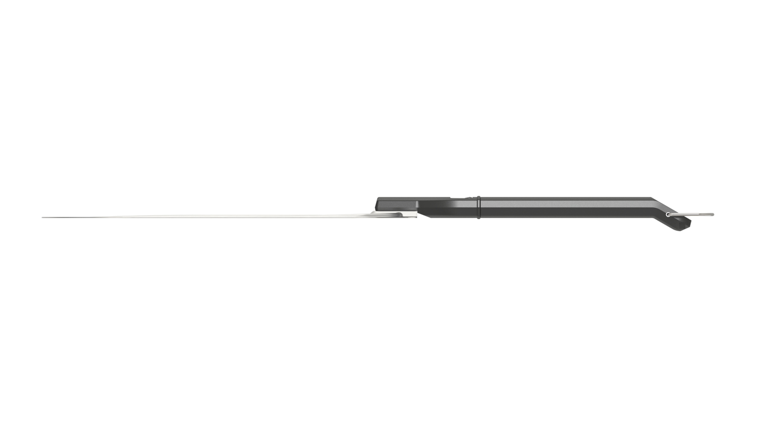 Side view of the pizza oven peel showcasing a slim profile