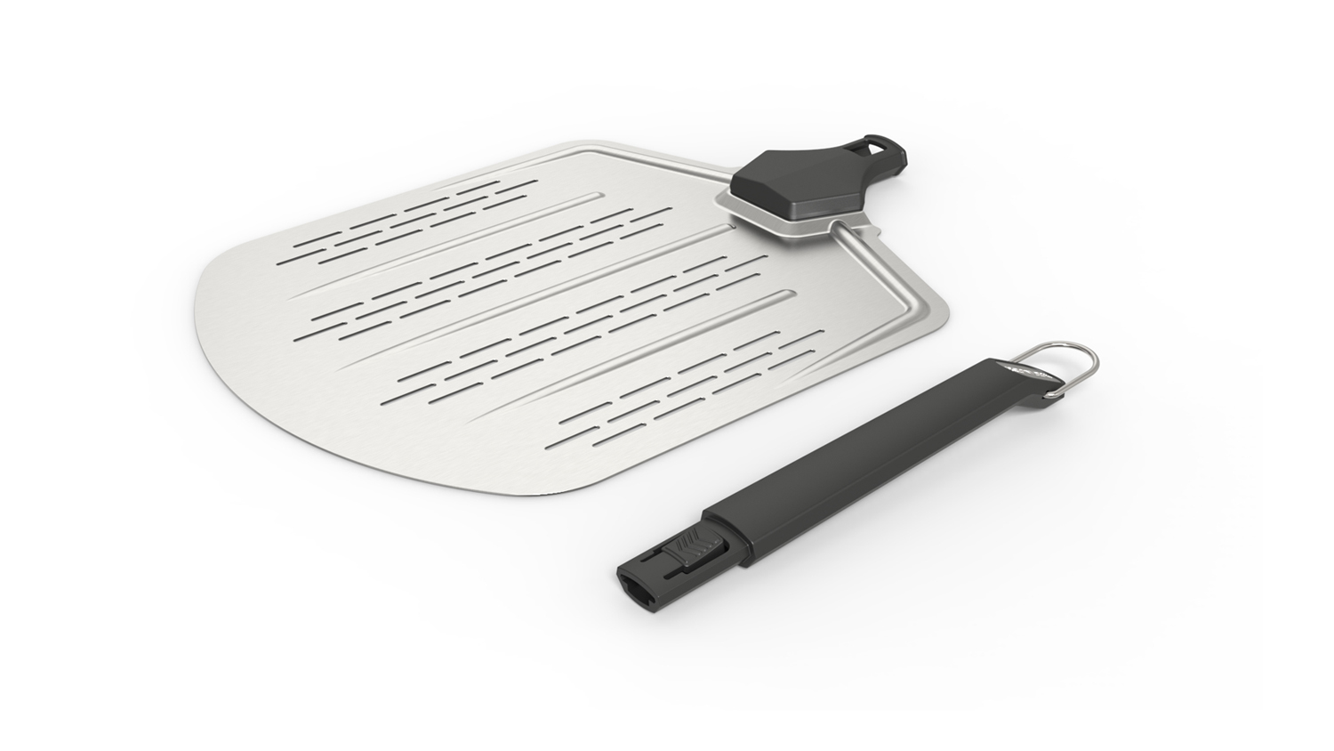 Everdure pizza peel with detachable handle and slotted surface