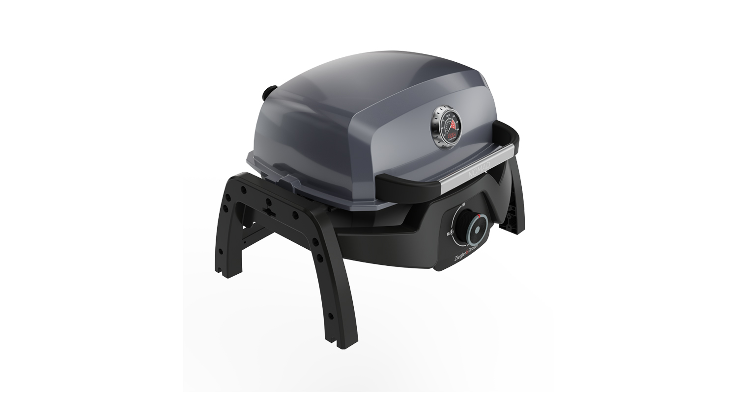 A front view of the Ziggy Elite Nomad Single Burner Portable Gas BBQ