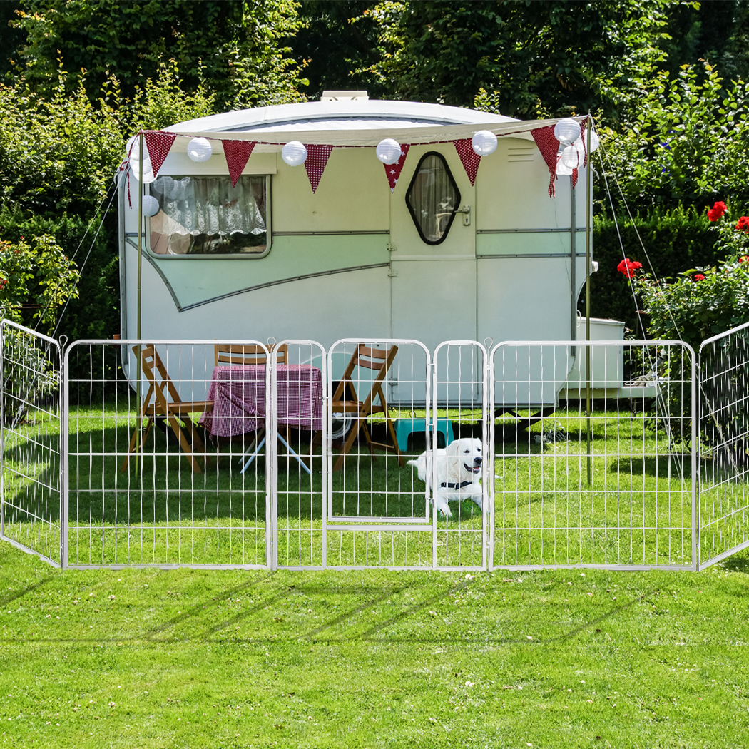 PaWz Modular Metal Pet Containment Pen with Gate 8pcs. 121cm