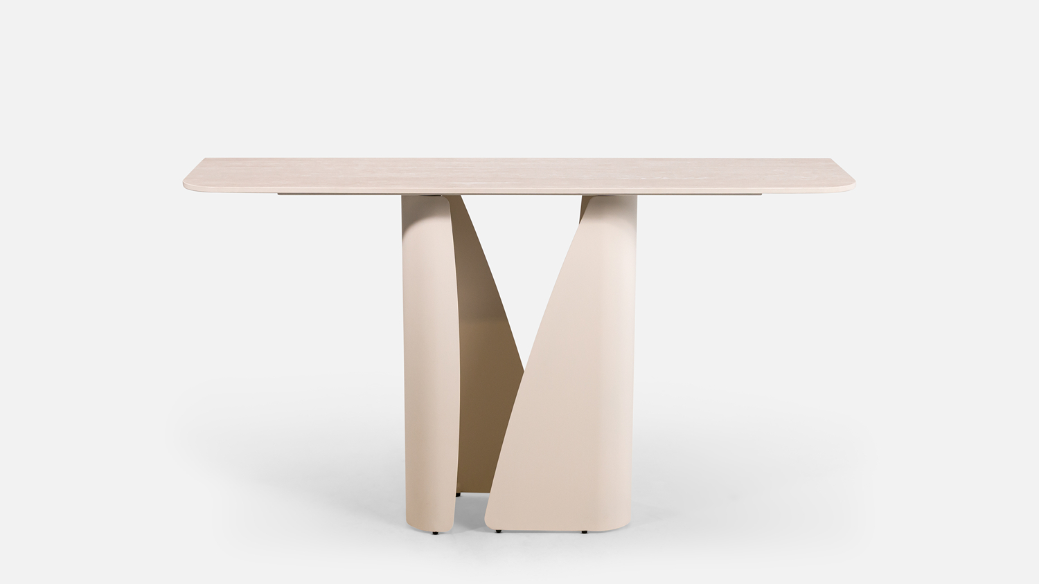 Amlen 1000mm Console Table in a stylish travertine