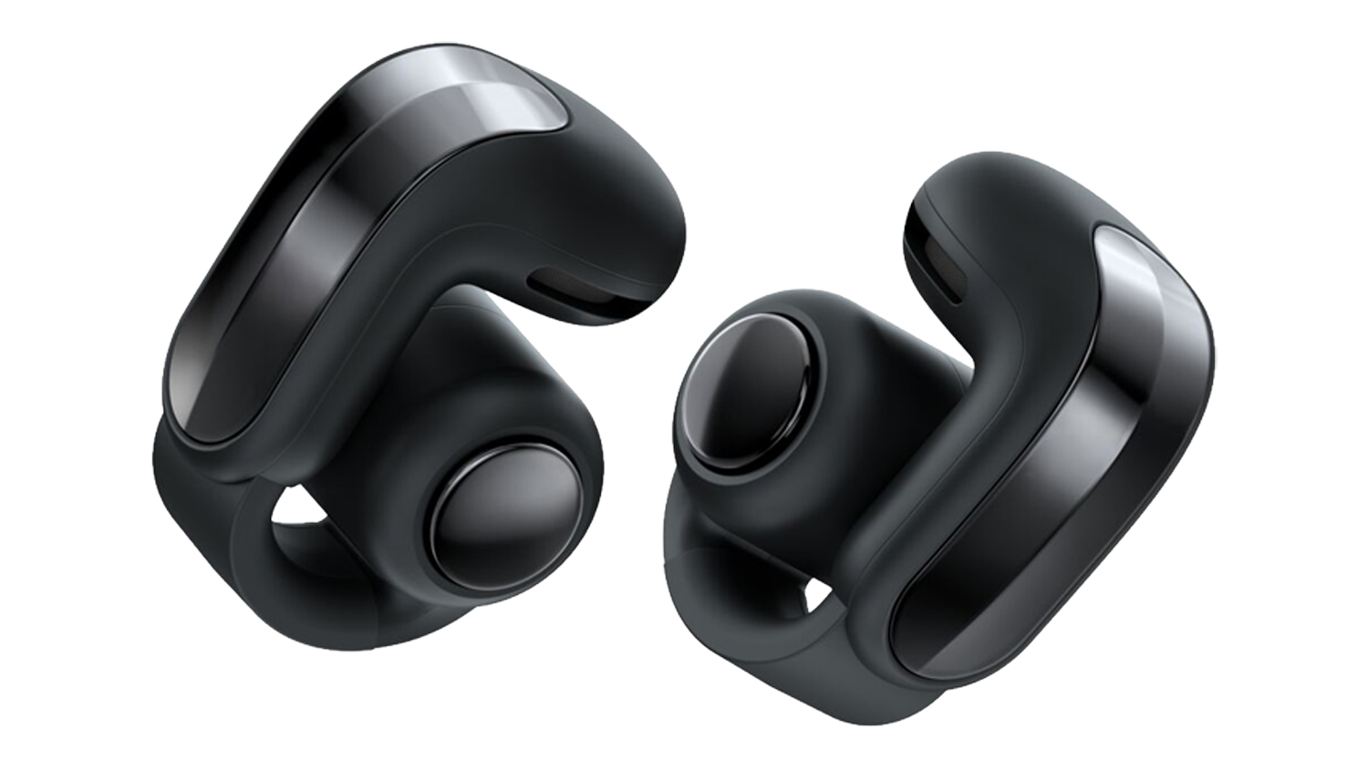 Pair of black Bose Ultra 2nd GenOpen-Ear Headphones angled forward