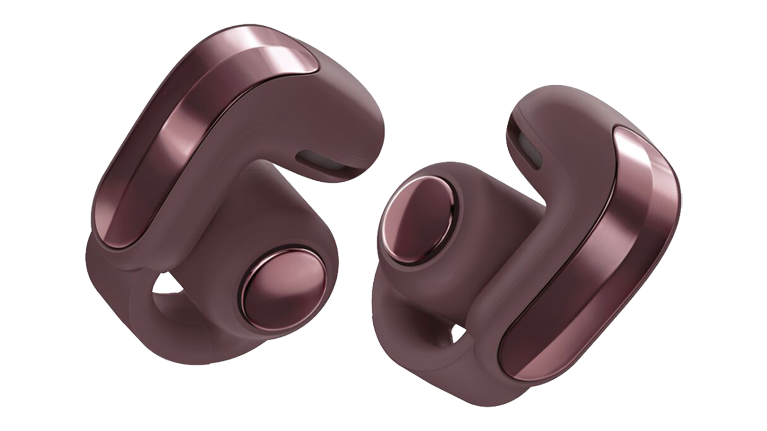 Pair of cherry chocolate Bose Ultra 2nd GenOpen-Ear Headphones angled forward
