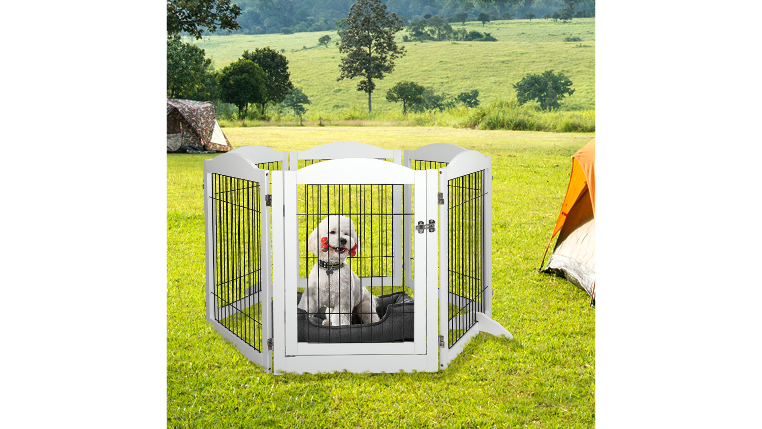 PaWz 6-Panel Pet Playpen with Door 85 x 360cm