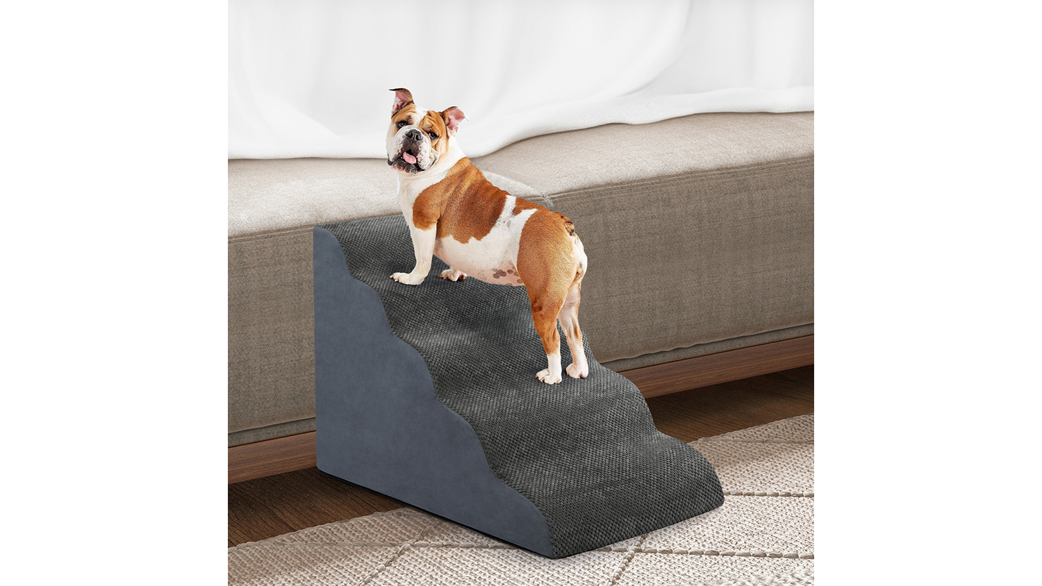 PaWz Rounded Foam Pet Stairs 40 x 82 x 58cm