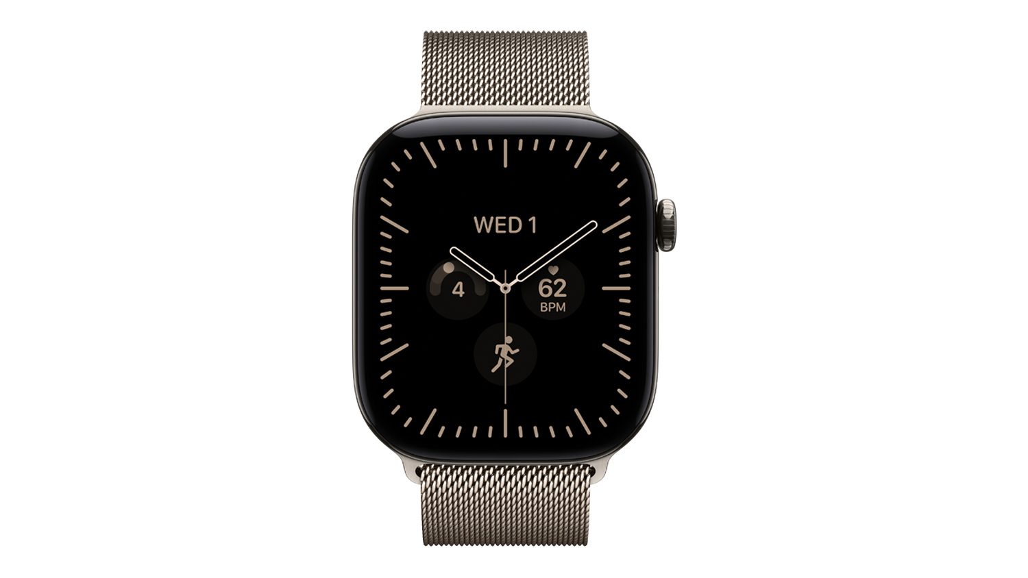 Apple Watch Series 12 - Natural Titanium Case with Natural Milanese Loop (46mm, GPS+Cellular, Medium/Large Band)
