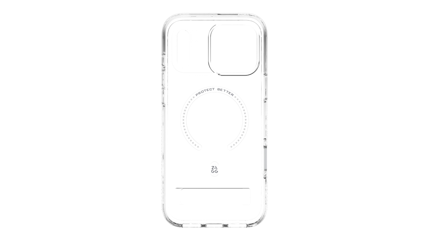 Zagg Crystal Palace Snap Kickstand Case for iPhone 18 Pro Max/17 Pro Max with clear finish, MagSafe ring and kickstand