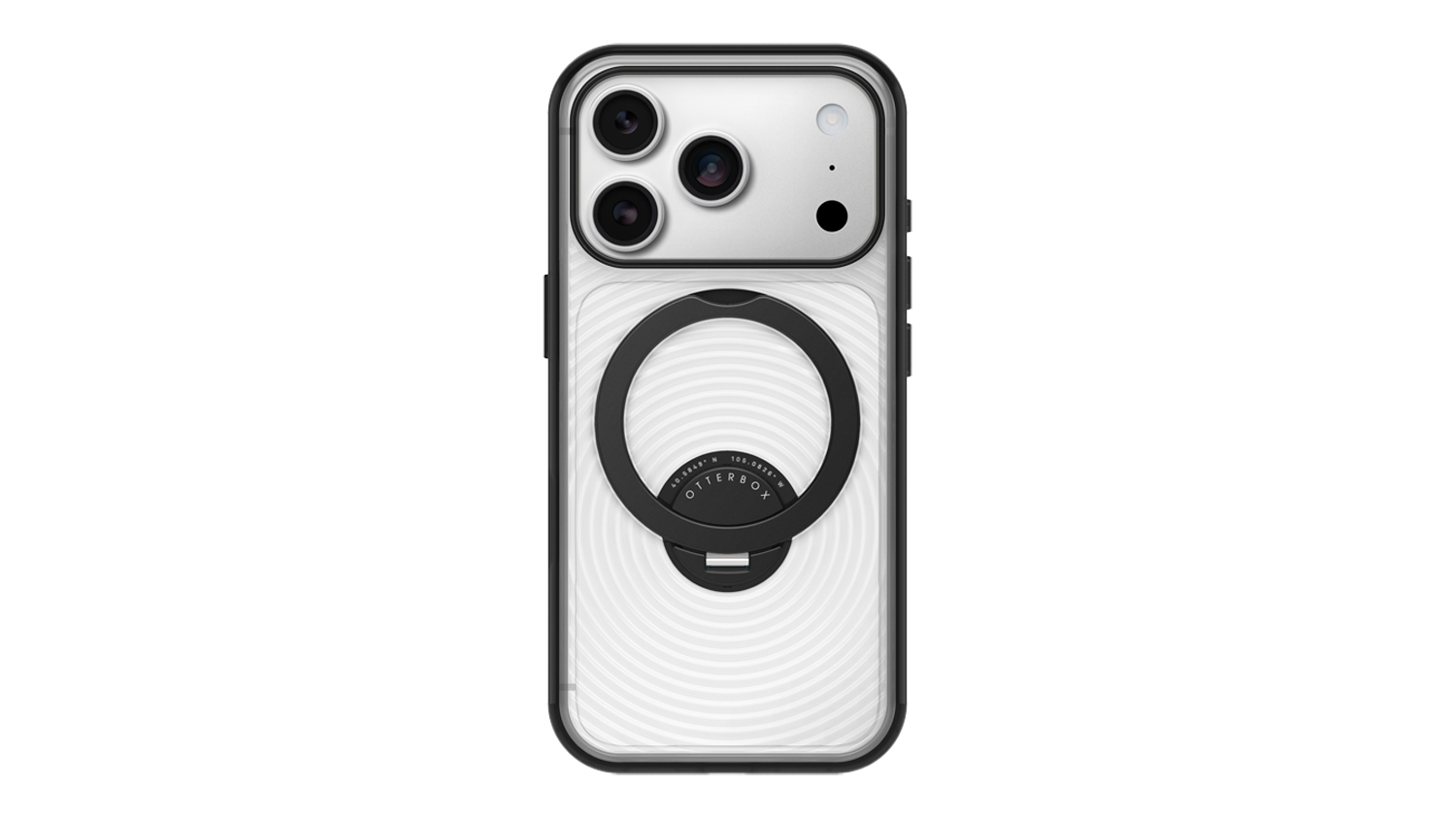 A back view of a MagSafe Case for iPhone 18 Pro with magnetic ring stand and drop protection in black finish