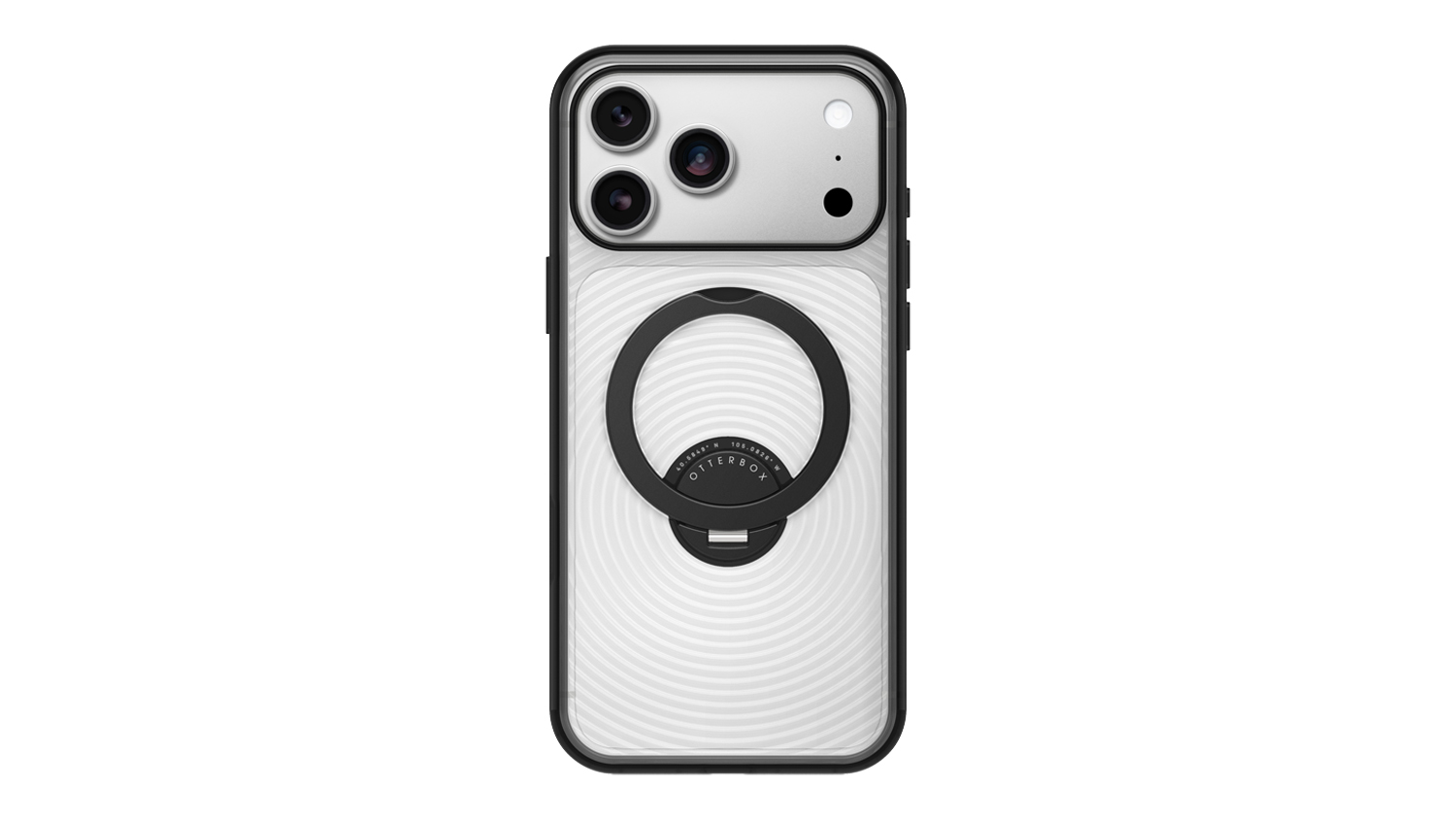 A back view of a MagSafe Case for iPhone 18 Pro Max with magnetic ring stand and drop protection in black finish