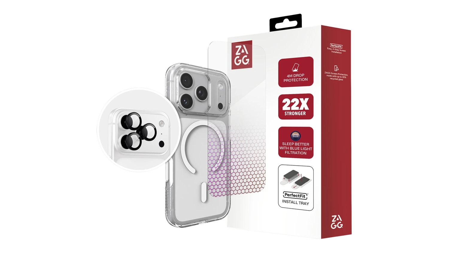 Zagg Premium 3-in-1 Protection Bundle (Case, Screen Protector, Lens Protector) for iPhone 18 Pro Max - Clear (700522742)