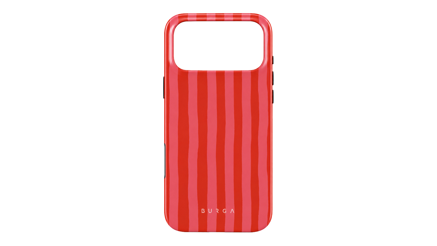 Burga Tough MagSafe Case for iPhone 18 Pro Max back cover with glossy finish and vertical stripe pattern