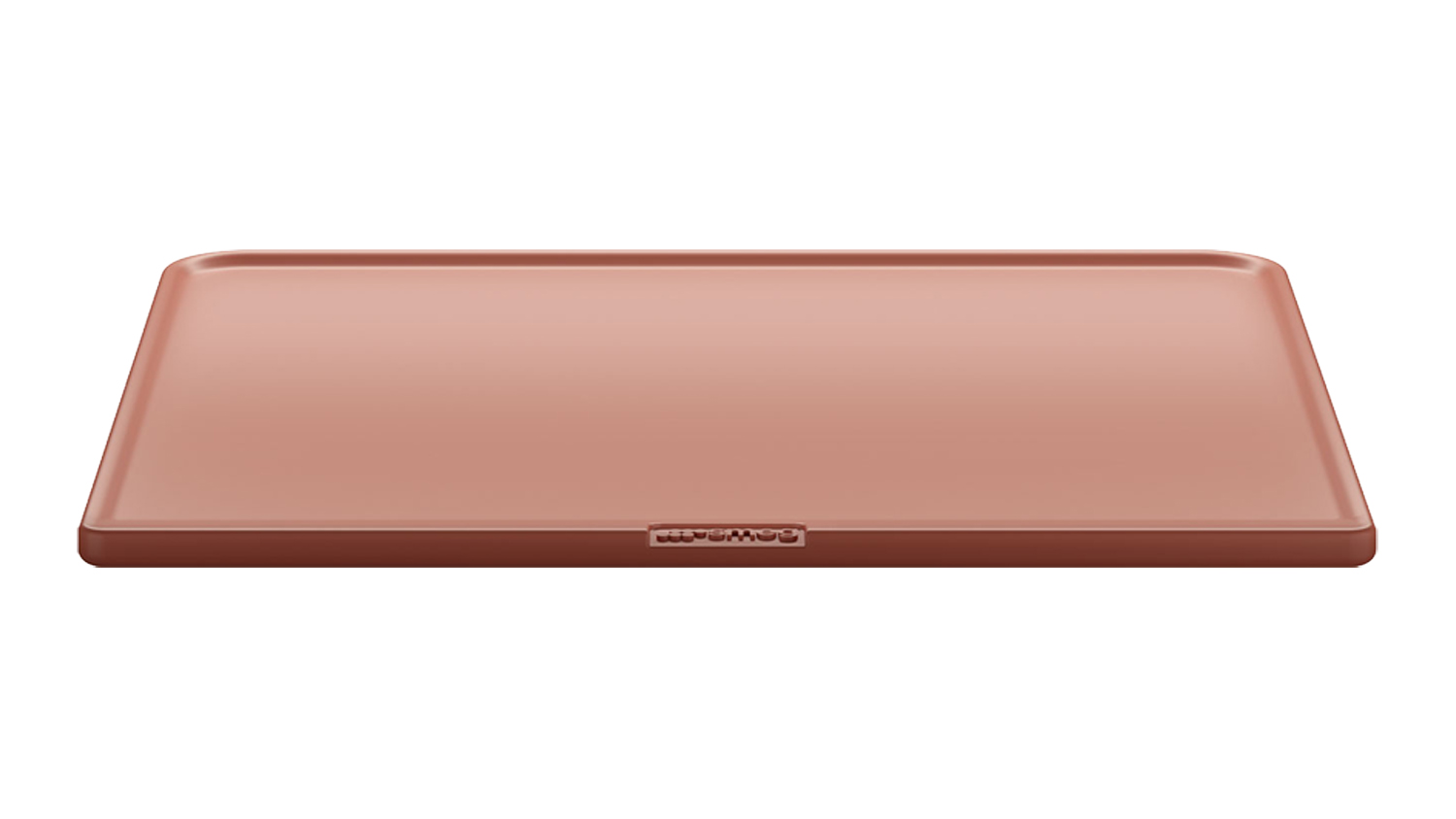 Front-facing view of the Smeg baking stone, showcasing the rectangular shape and low-profile edges