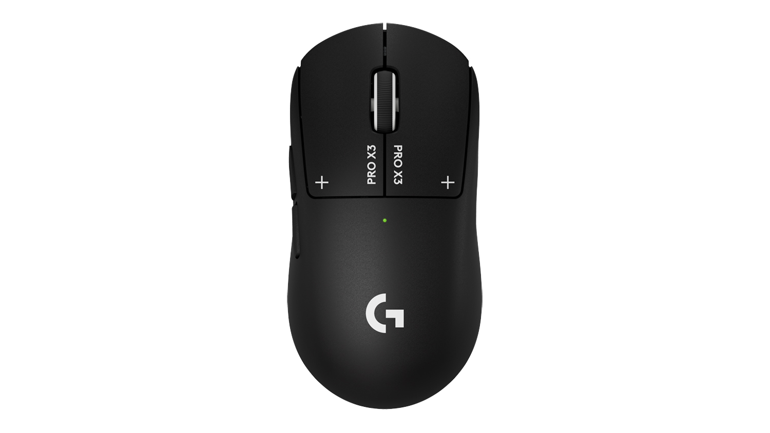 Front view of the Logitech G Pro X3 Superstrike in midnight black