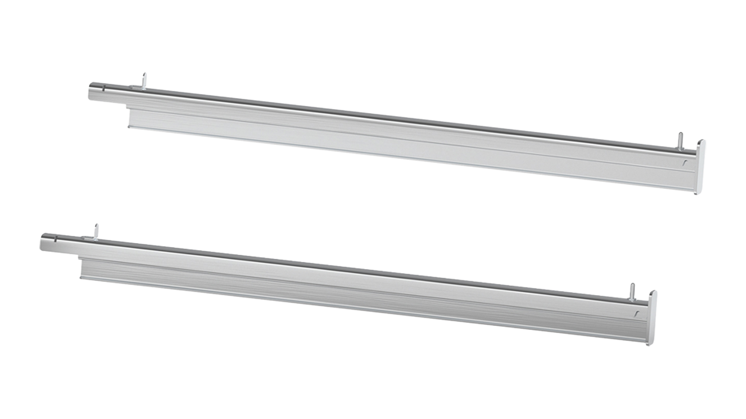 Extension telescopic rail set for thermoseal and freestanding ovens with durable metal runners and smooth glide