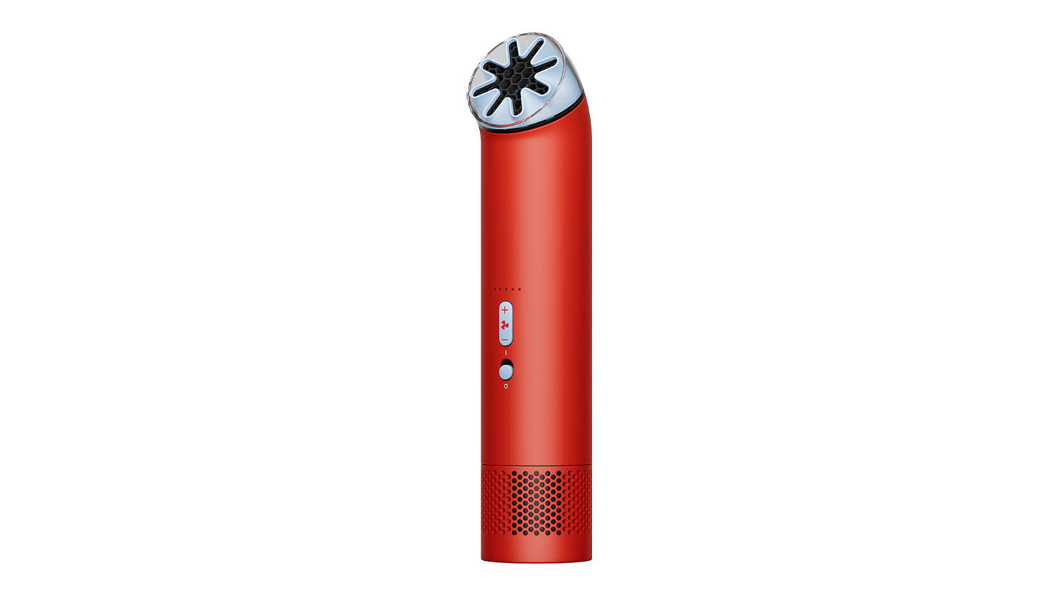 A compact Dyson HushJet Mini Cool personal fan with mesh grille and control buttons