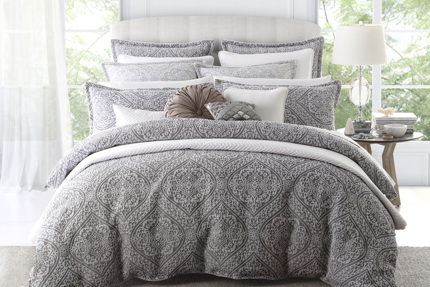 Manon Silver Duvet Cover Set by Private Collection Harvey Norman New